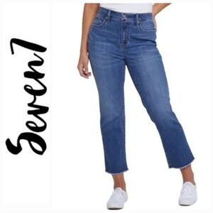 Seven7 Blue Ankle Cropped Jeans with Stretch